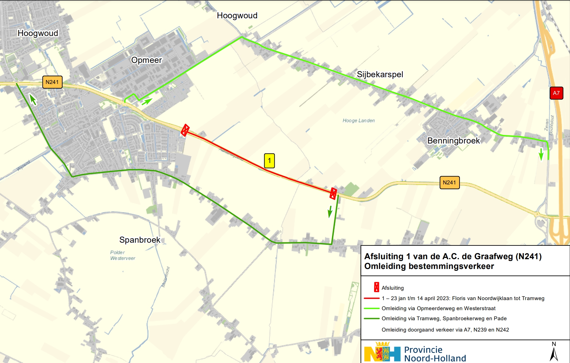 Afsluiting A.C. de Graafweg tussen Floris van Noordwijklaan en Tramweg