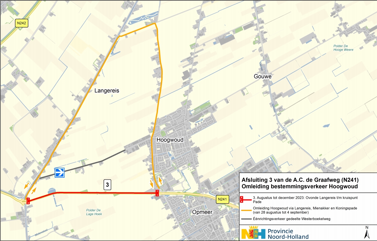 De 3e grote wegafsluiting van de A.C. de Graafweg begint 28 augustus en duurt tot en met 22 december 2023.